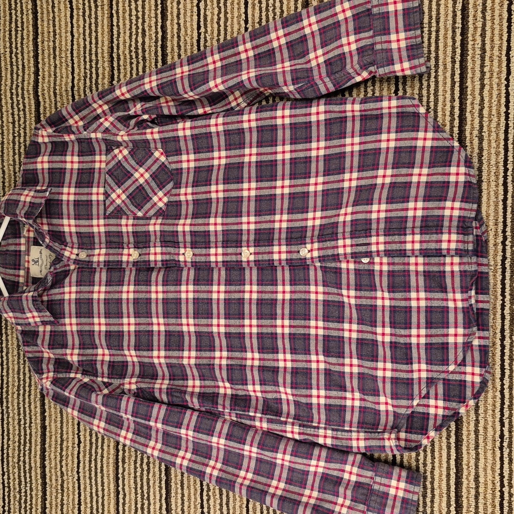 DENIMIST Montauk NY Boyfriend Plaid Flannel Sz XXS Womens‎ Top Long Sleeve Shirt